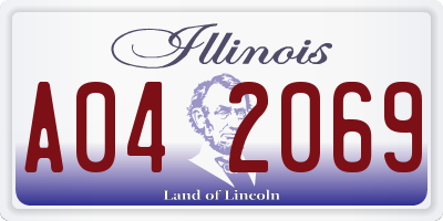 IL license plate A042069