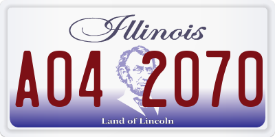 IL license plate A042070