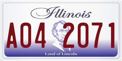 IL license plate A042071