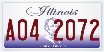 IL license plate A042072