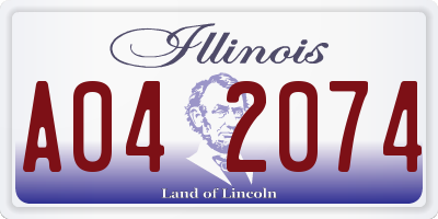 IL license plate A042074