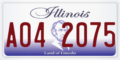 IL license plate A042075