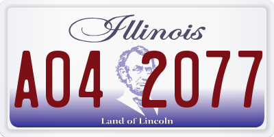 IL license plate A042077