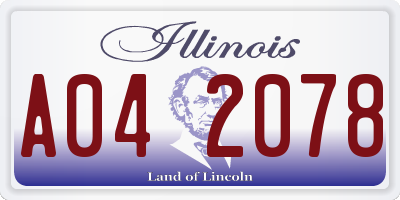 IL license plate A042078