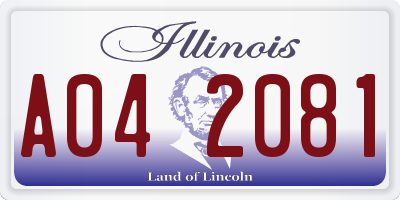 IL license plate A042081
