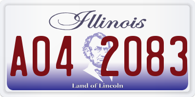 IL license plate A042083