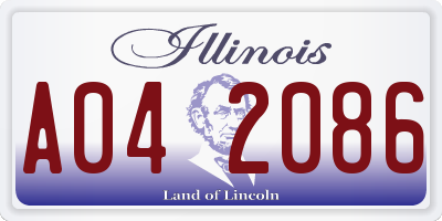 IL license plate A042086