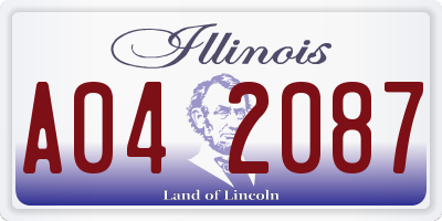 IL license plate A042087