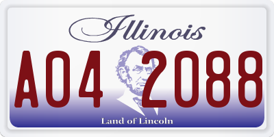 IL license plate A042088
