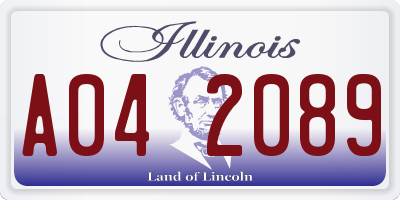 IL license plate A042089