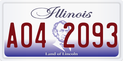IL license plate A042093