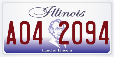 IL license plate A042094