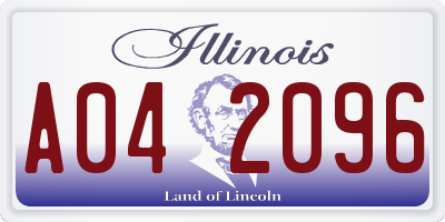 IL license plate A042096