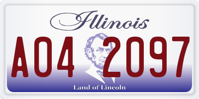 IL license plate A042097
