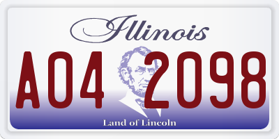 IL license plate A042098