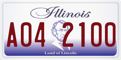 IL license plate A042100