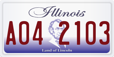IL license plate A042103