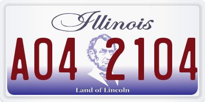 IL license plate A042104