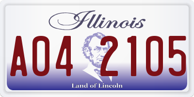 IL license plate A042105