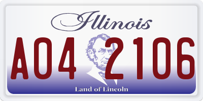 IL license plate A042106