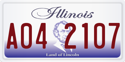 IL license plate A042107