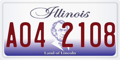 IL license plate A042108