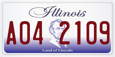 IL license plate A042109