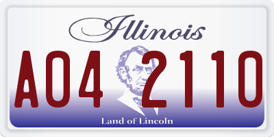 IL license plate A042110