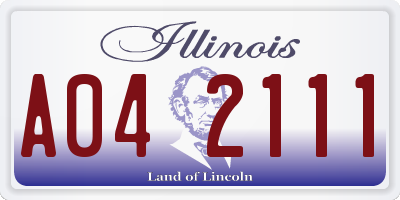 IL license plate A042111