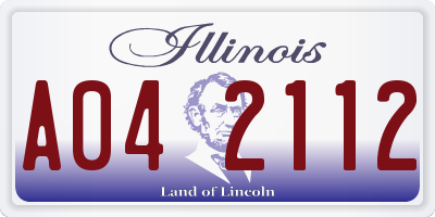 IL license plate A042112