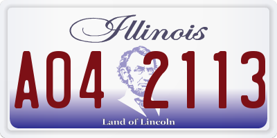IL license plate A042113