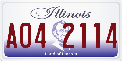 IL license plate A042114