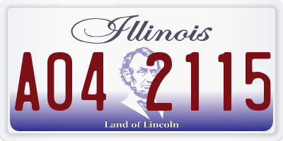 IL license plate A042115