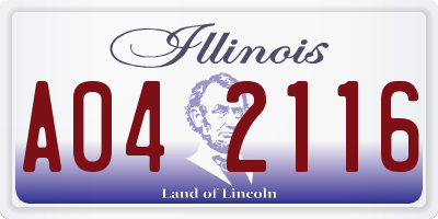 IL license plate A042116
