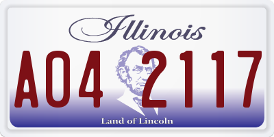 IL license plate A042117