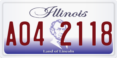 IL license plate A042118