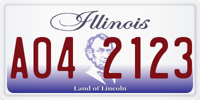 IL license plate A042123
