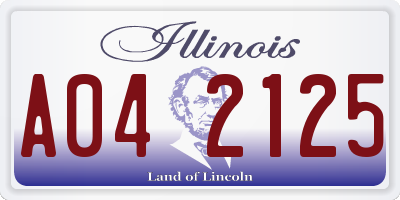 IL license plate A042125