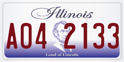 IL license plate A042133