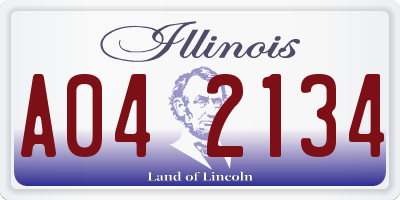 IL license plate A042134
