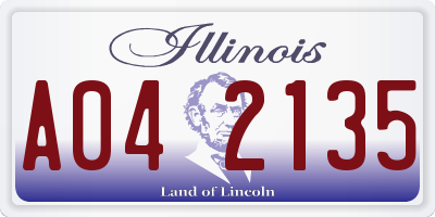 IL license plate A042135