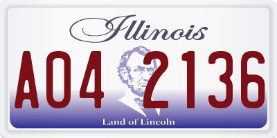 IL license plate A042136