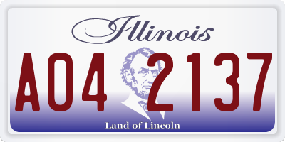 IL license plate A042137