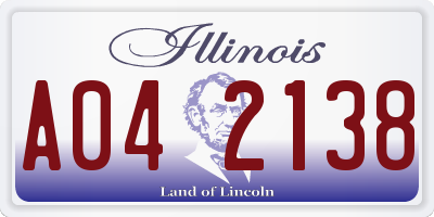 IL license plate A042138