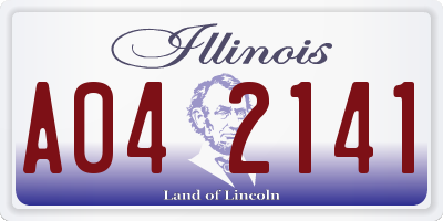 IL license plate A042141