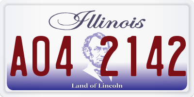 IL license plate A042142