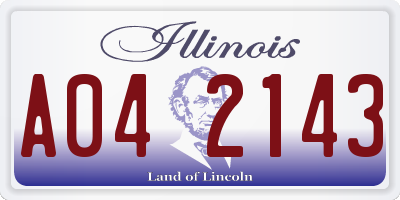 IL license plate A042143