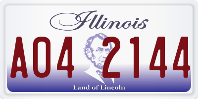 IL license plate A042144