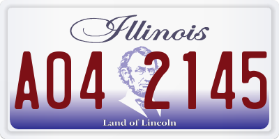 IL license plate A042145