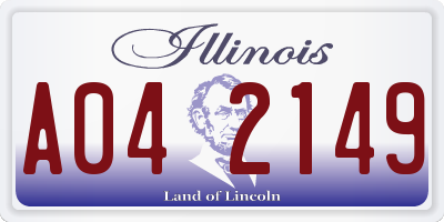 IL license plate A042149